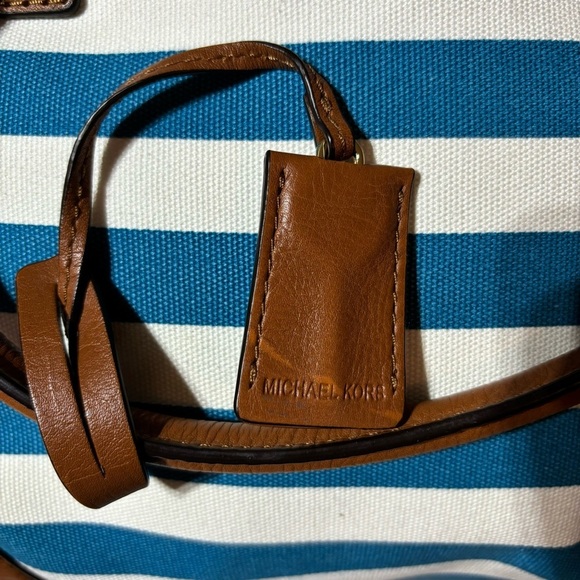🔥SALE! Michael Kors Hamilton Canvas Striped Large North South Tote - Picture 5 of 15